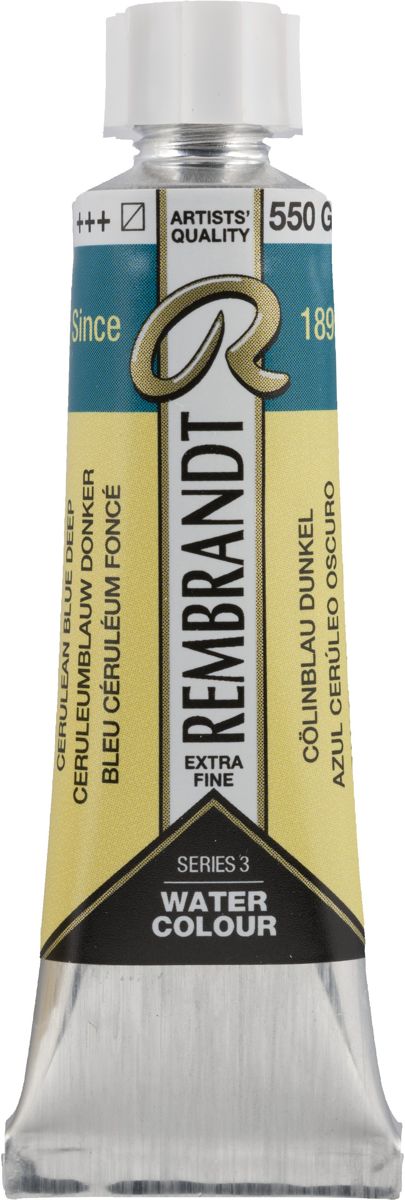 Rembrandt Water Colour Tube 10ml | Cerulean Blue Deep (550)